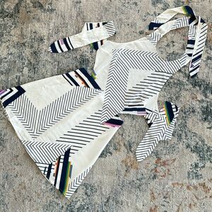 Sugar + Lips Summer White Tennis Style Mini Dress, Open Back, Size S.